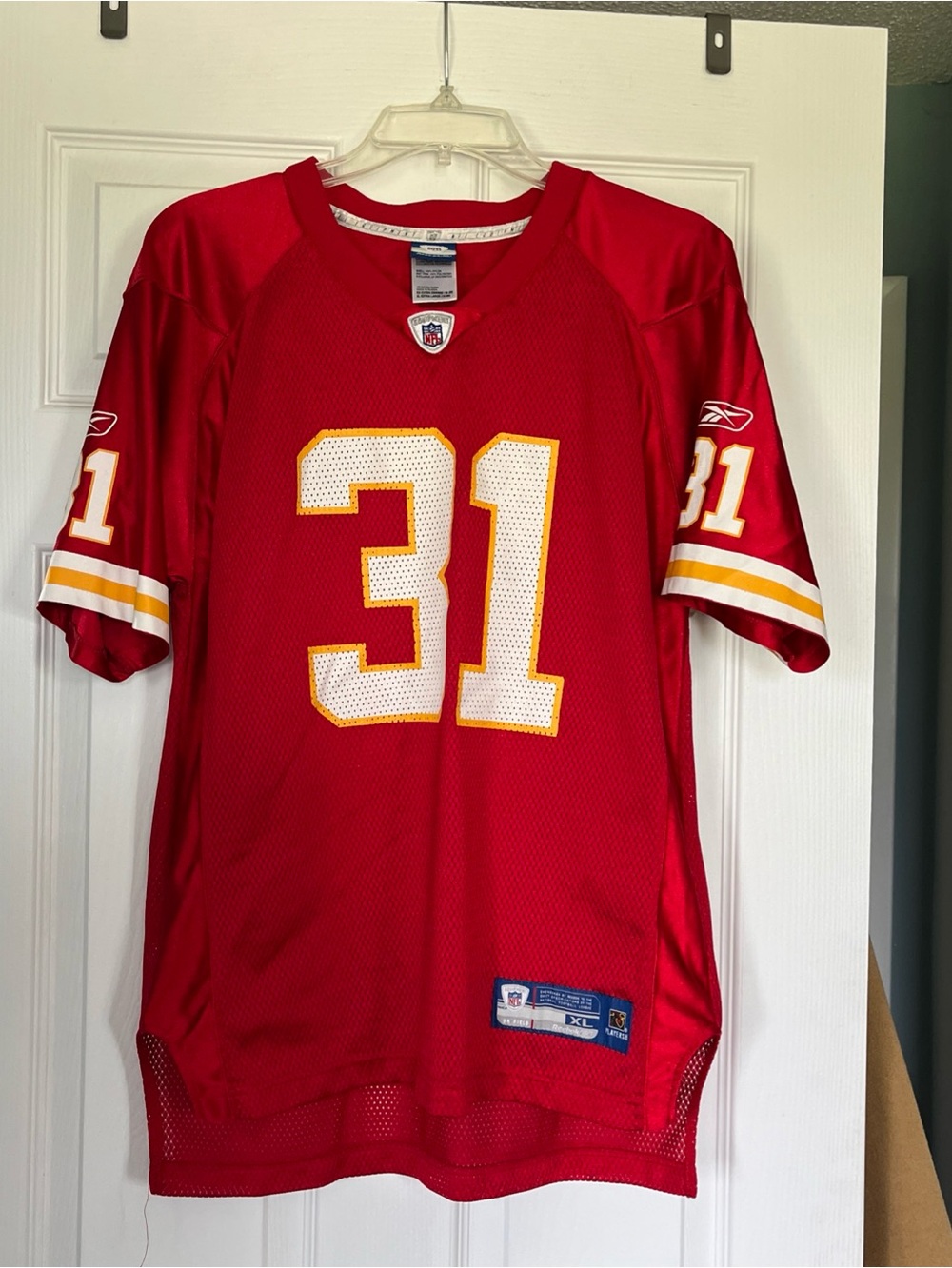 Reebok NFL Red KC Priest Holmes Jersey Kansas City Chiefs Reebok Youths XL 18-20